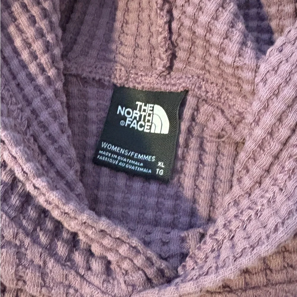 The North Face - Purple Cotton Waffle Hoodie - EUC/Almost NWOT - worn TWICE - Picture 3 of 5